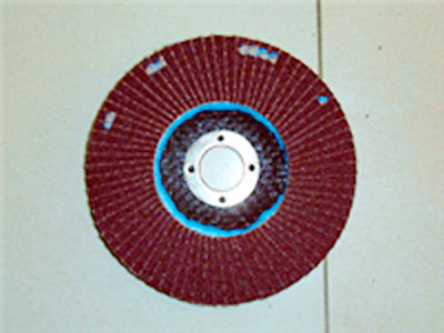 Rejected flap disc caused by ABRASIVE LAYER MISSING